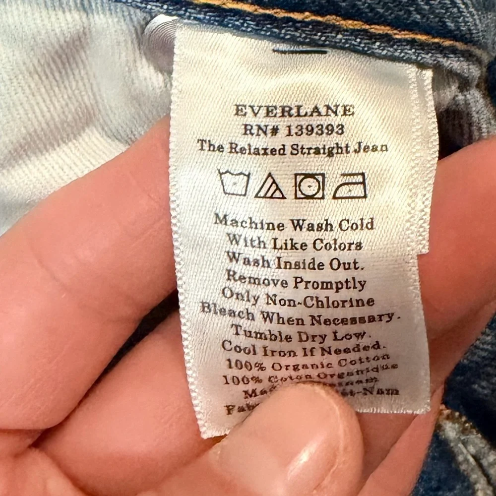 EVERLANE light wash denim jeans size 33 regular 100%cotton plus size - Picture 8 of 8